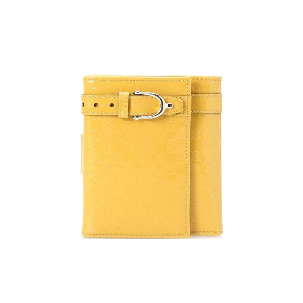 GUCCI 女士钱包 309755AV13G7011 SS2023 黄色 双折压纹钱包