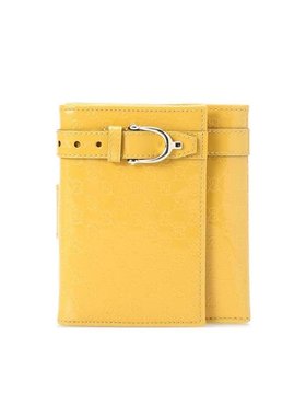 GUCCI 女士钱包 309755AV13G7011 SS2023 黄色 双折压纹钱包