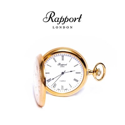 Rapport英国怀表17 Jewels镀金镀银机械怀表复古翻盖镂空经典带链
