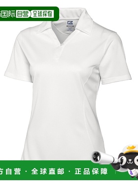 Cutter & Buck CB Drytec Genre 纹理纯色女式 Polo 衫 - 白色 【