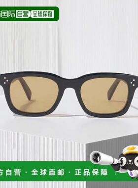 1h可退 香港直邮Celine 思琳 男士 3 圆点方框太阳眼镜 black黑色