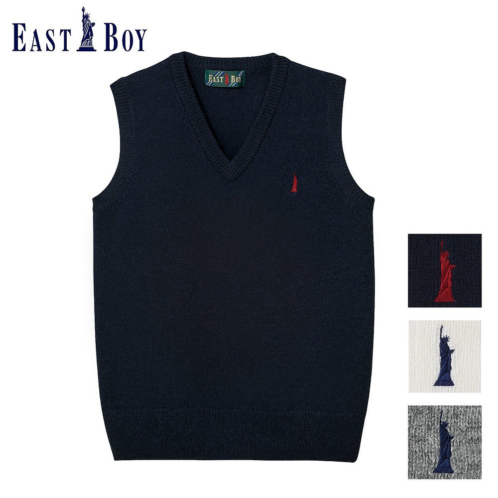 日本直邮EASTBOY背心背心女羊羔毛海军白制服背心针织马甲 206500