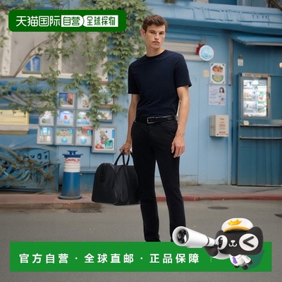 自营 bossCotton-jersey regular-fit T-shirt with ribbed colla