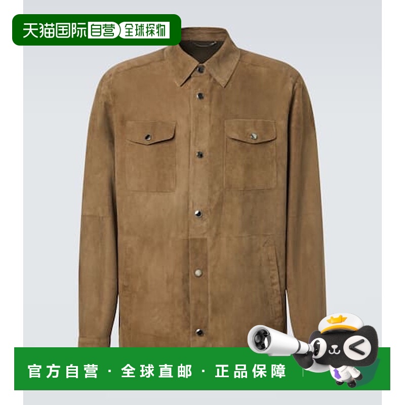 香港直邮Canali 康钠丽 男士 绒面革衬衫式夹克 brown棕色 舒适时