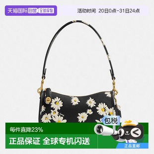 香港直邮Coach蔻驰女包Swinger20手提单肩包花卉印花手套鞣革小号
