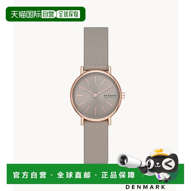 日本直邮Skagen SIGNATUR LILLE 双指针灰石生态皮革手表 SKW3060