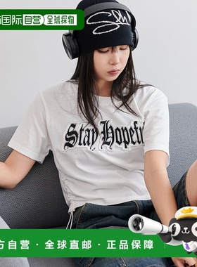 1h可退 日本直邮WEGO 女士图案短款抽绳T恤 WE25SM06L0013服饰