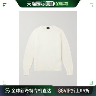 阿玛尼 男士 Armani 香港直邮潮奢 Logo刺绣磨毛羊驼毛混纺毛衣