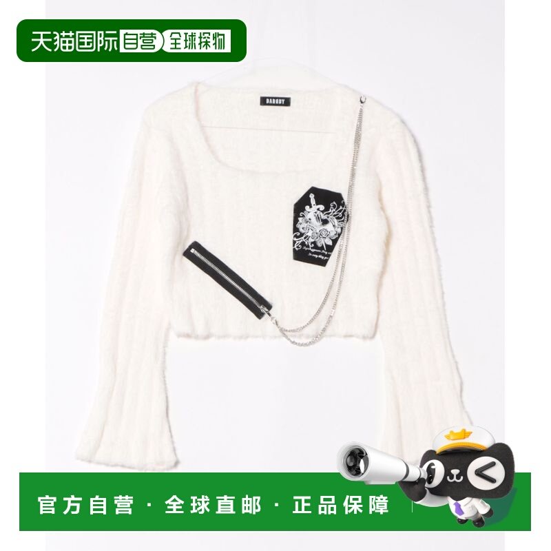 1h可退 日本直邮DARRDY 女装 短款链条羽毛针织衫 绑带徽章设计 2,女装/女士精品,毛衣,淘宝优惠券,粉丝福利购,淘宝优惠卷