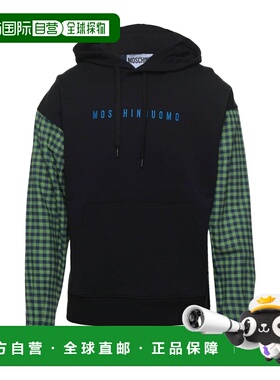 1h可退 香港直邮Moschino 莫斯奇诺 男士 连帽卫衣 black黑色 舒