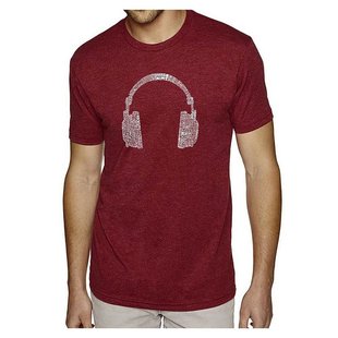 男式 优质混合文字艺术 耳机 Art 恤 音乐流派 Pop