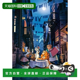 日本直邮1000片发光拼图迪士尼小姐与流浪汉月光晚餐51x73.5cm