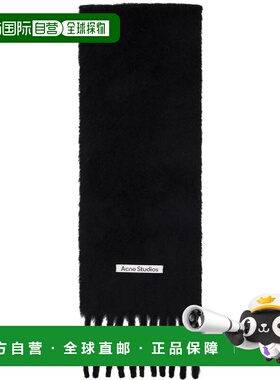 1h可退 香港直邮Acne Studios 艾克妮 女士 黑色 Mohair Logo 围