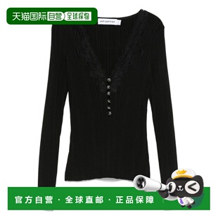 1h可退 香港直邮Self-Portrait 女士 黑色系扣毛衣 AW25042TBLACK