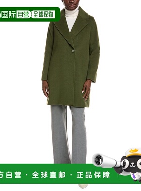 自营Cinzia Rocca Icons羊毛和羊绒混纺外套-绿色 美国奥莱直发