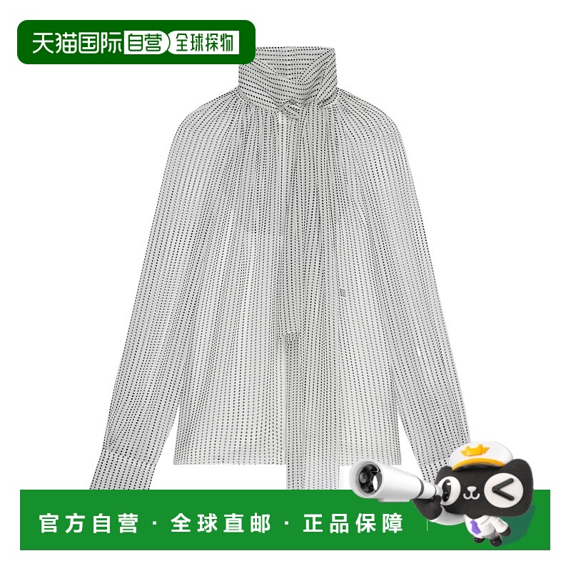 香港直邮Givenchy 圆点长袖衬衫 BW61AW15QW真丝