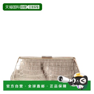 Embossed Croc Leather Clutch 美国奥莱直 自营Jason gold