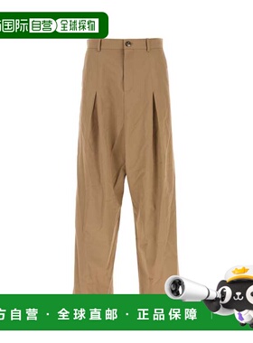1h可退 香港直邮LOEWE 罗意威 男士 驼色棉质阔腿裤子 H526Y04WHX
