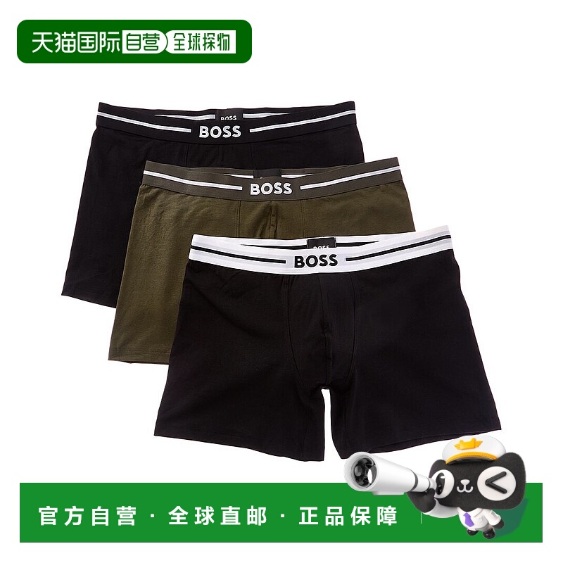 自营Hugo Boss 3pk Bold Boxer Brief - black 美国奥莱直发