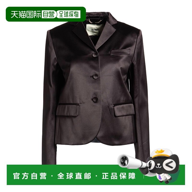 1h可退 香港直邮潮奢 Fendi 芬迪 女士 西装外套 brown棕色 舒适