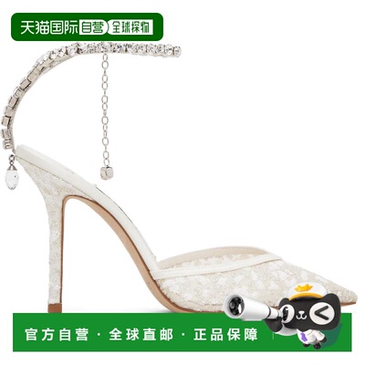 1h可退 香港直邮Jimmy Choo 周仰杰 女士 灰白色 Saeda 100 高跟