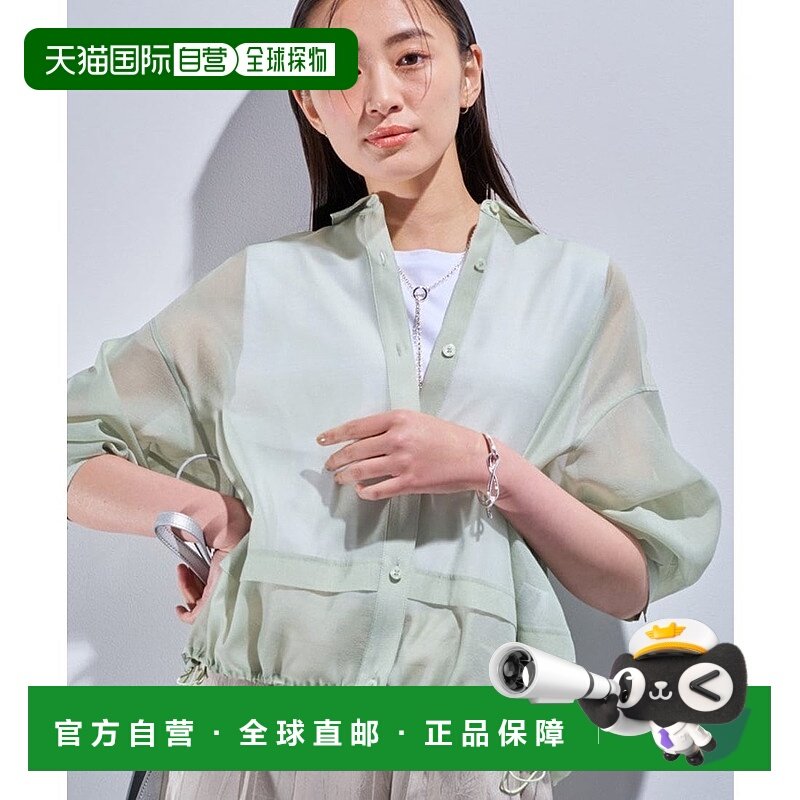 日本直邮INDIVI 可清洗带抽绳潮流薄纱衬衫 [IN1249EW071222]