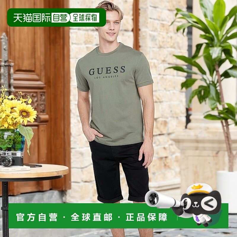 自营guessKirk Logo 圆领 T 恤 - dusty oliver 美国奥莱直发