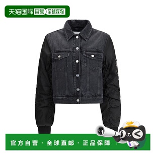 自营Ganni Cotton blue Women's Jacket - black 美国奥莱直发