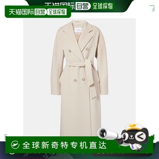 Ticino 香港直邮潮奢 女士 MaxMara 双排扣羊毛羊绒大衣 麦斯玛拉