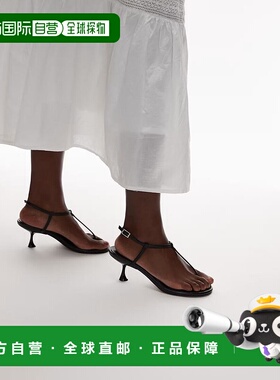 1h可退 香港直邮潮奢 Topshop 女士 Imani 鞋头夹趾中跟鞋(黑色)