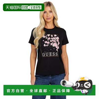 自营guessEco Blossom Tee - black 美国奥莱直发