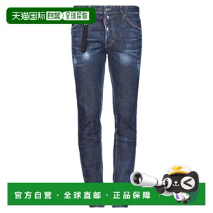 1h可退 【美国直邮】Dsquared2男士牛仔裤中腰弹力徽标水洗休闲时