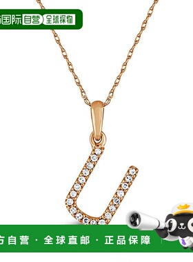 自营 sabrina14k 玫瑰金和钻石初始项链 - rose u 美国奥莱直发