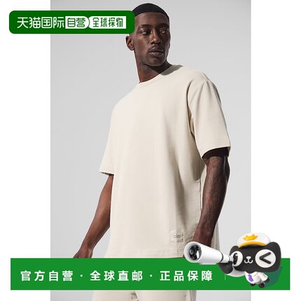 香港直邮alo yoga Double Take 圆领套头纯色短袖网球T恤 男款