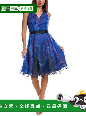 自营 Rene Ruiz 欧根纱鸡尾酒礼服 - 黑色蓝色 美国奥莱直发