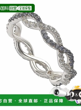 自营 Suzy Levian 纯银蓝宝石和钻石口音交叉表带 - 蓝色 美国奥