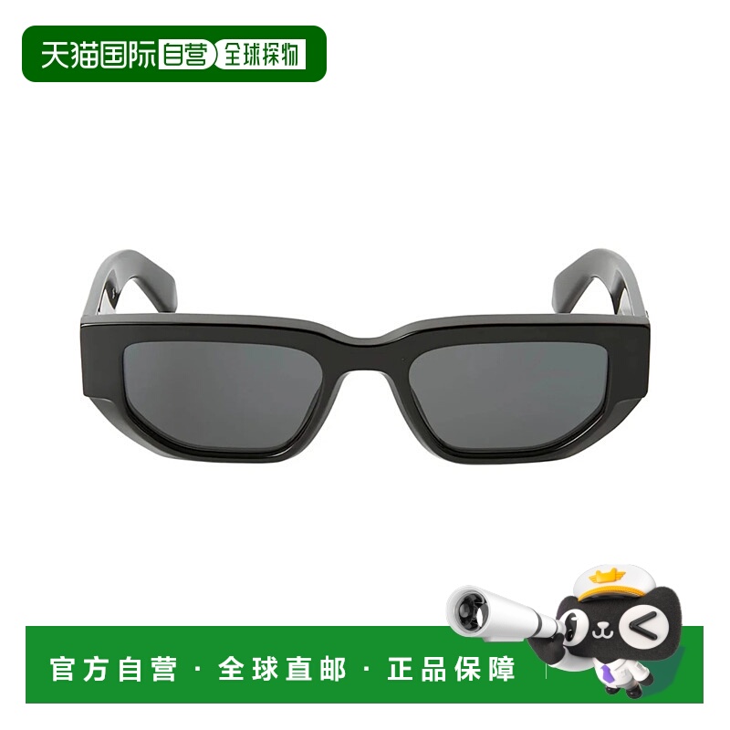 自营 off-white灰白色格里利矩形太阳镜-黑-深灰色 美国奥莱直发