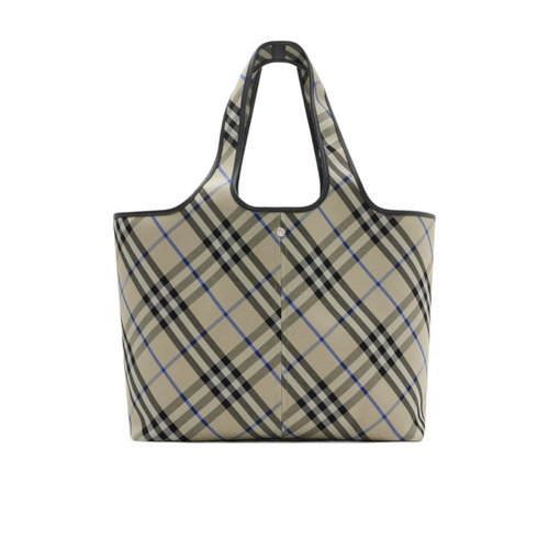BURBERRY 女士手提包 81057681 SS2025 灰色 中号格纹托特包