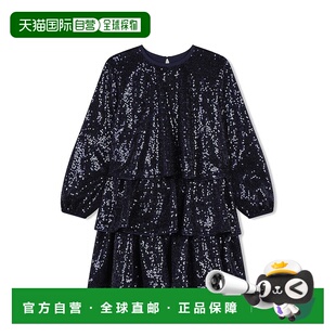 Billieblush blue Sequin Dress 美国奥莱直发 Smocked 自营
