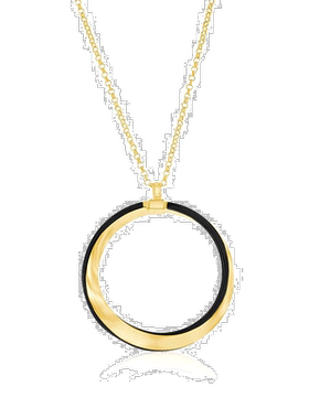 自营 simona纯银、黑色珐琅扭纹项链 - 镀金 - 黑色 美国奥莱直发