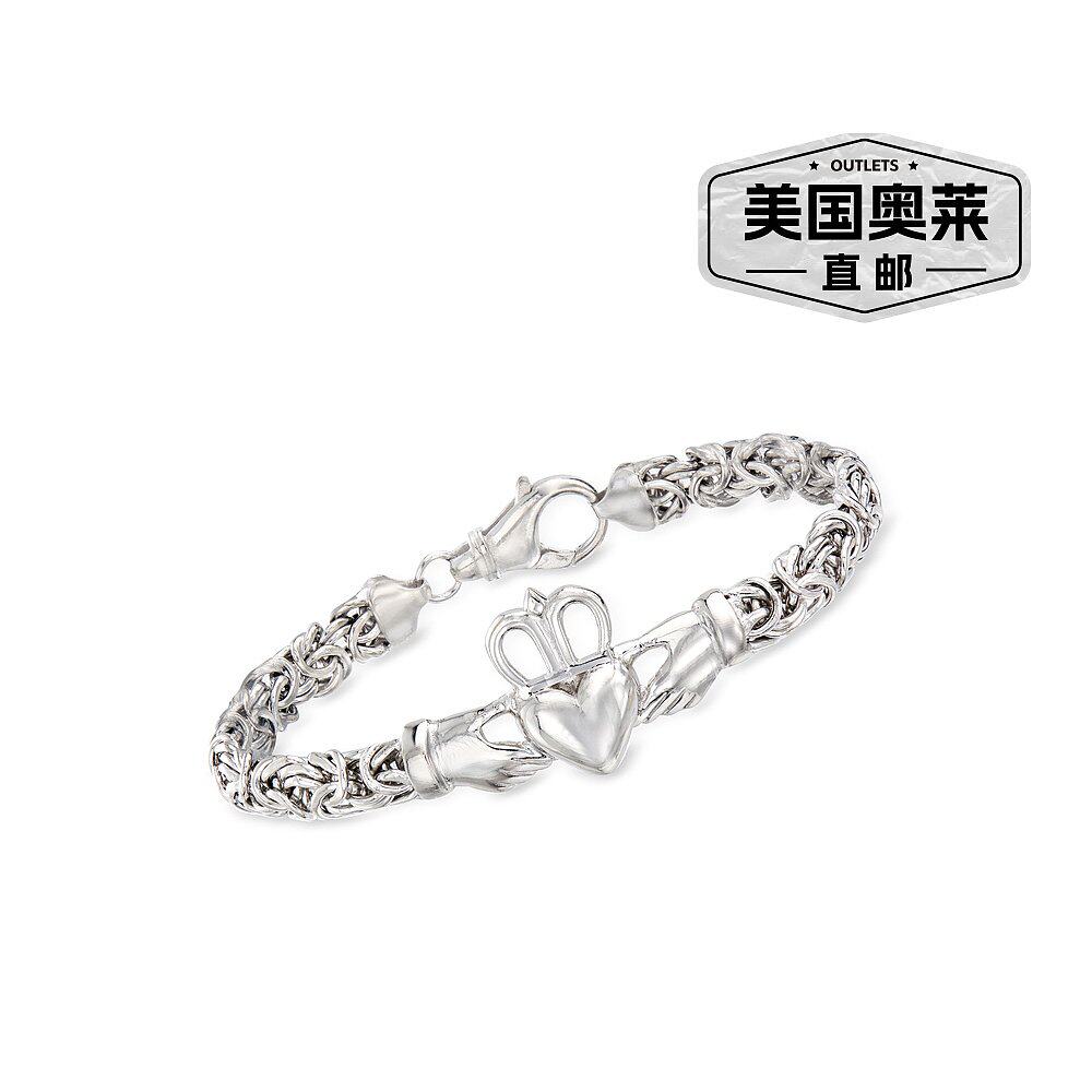 自营Ross-Simons 纯银拜占庭克拉达手链 - 8 英寸 【美国奥莱】直