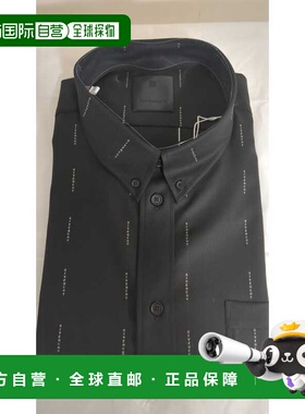 香港直邮GIVENCHY 男士衬衫 BM60ZU14UW001 SS2024 黑色休闲风