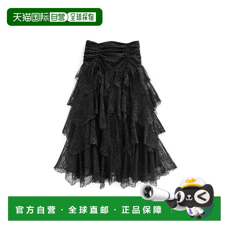日本直邮日潮 GRL抽褶蕾丝层叠裙 tw1190裙子半身裙a字裙