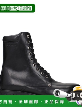 自营off-whiteOff- Leather Ankle Men's Boots - black 美国奥莱