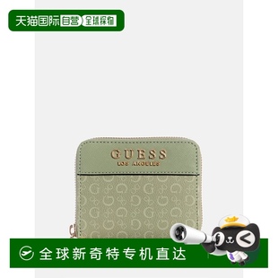 自营 美国奥莱直发 guess雅芳公园标志小拉链钱包 苔藓