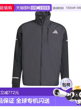 自营欧洲直邮ADIDAS阿迪达斯 ADI365男士黑色聚丙烯拉链外套夹克