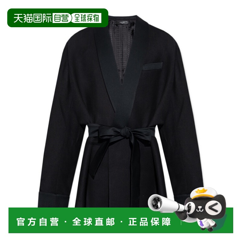 1h可退 香港直邮AMIRI 男士夹克 AMSUCJ1009001 CO 黑色 系腰带西