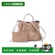 日本直邮中古Tods托德斯女包A级95新drawstring拉绳牛皮手提包灰