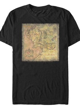 Fifth Sun|男士指环王1 指环王地图短袖T恤