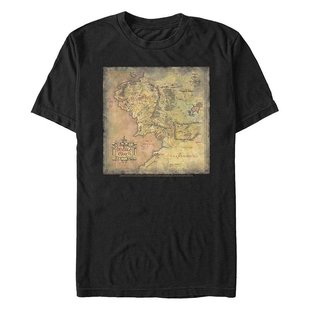 指环王地图短袖 Fifth 指环王1 男士 T恤 Sun